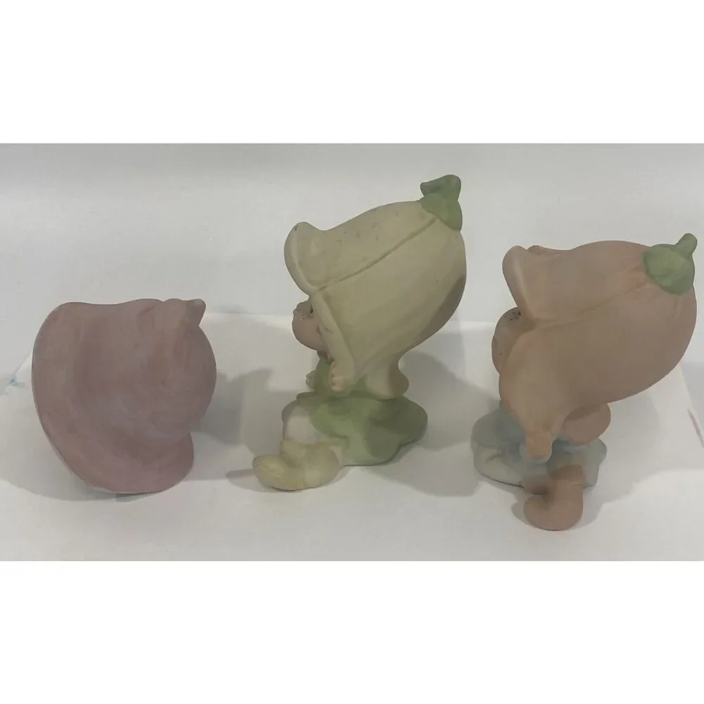 Vtg 70s Lot (3) Homco FigurinesGarden Flower Pixies Fairies Elves 5213 3515 5615